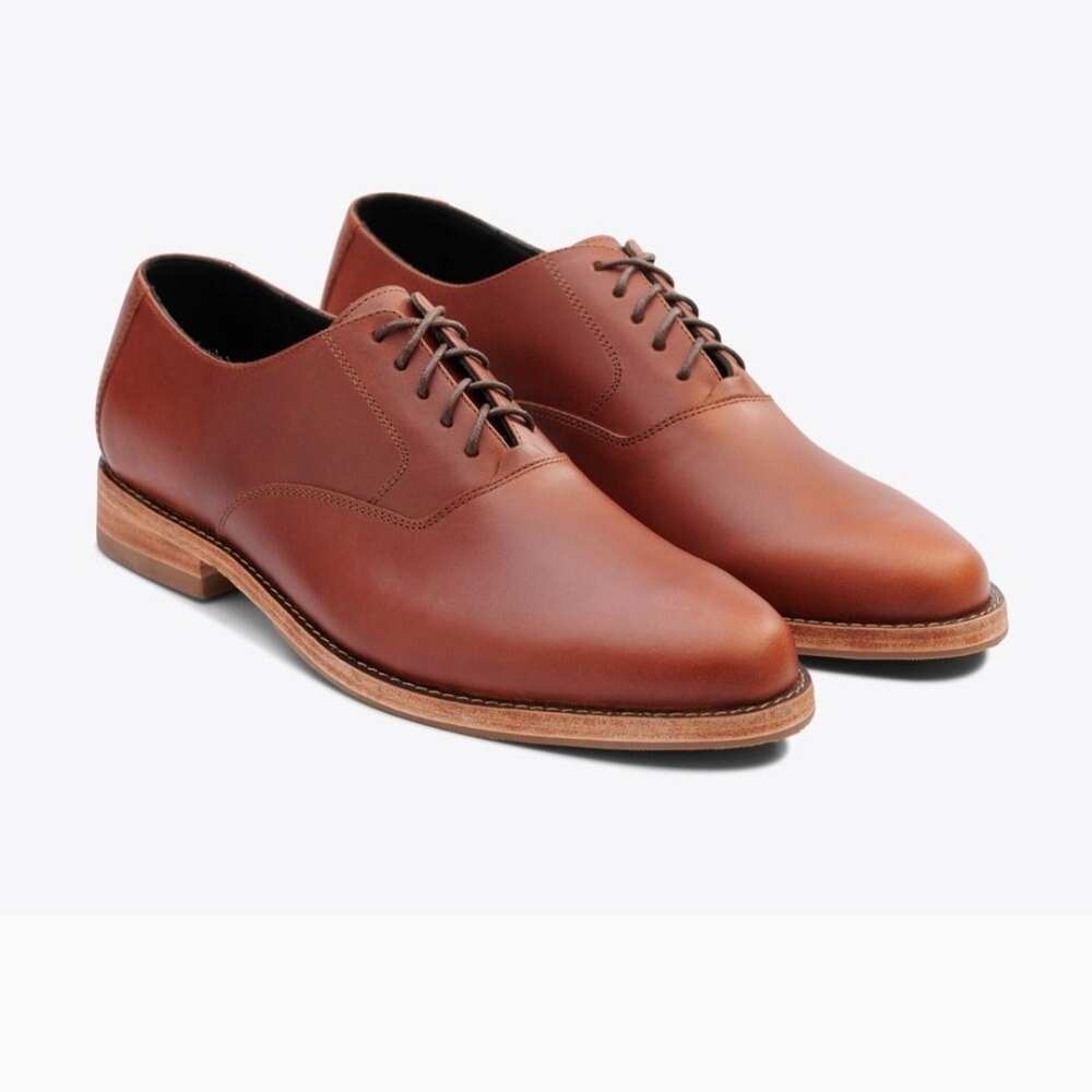 Nisolo Mens Everyday Oxford Classic Brown Leather Men's Shoes - New